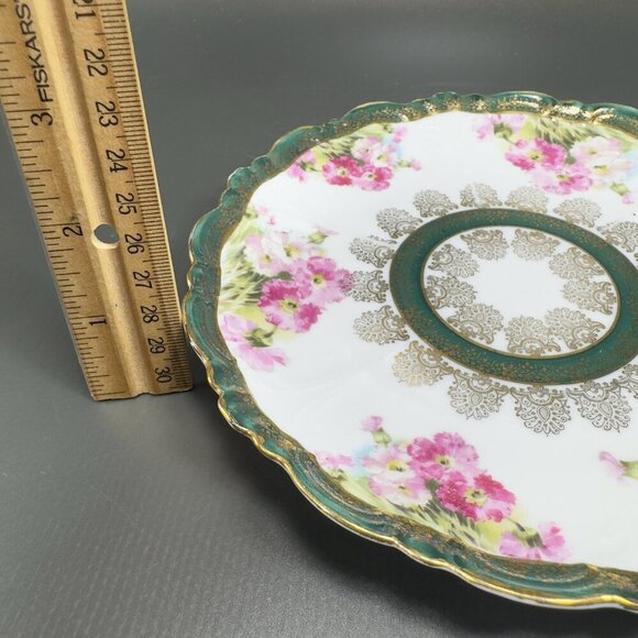 Eleanor China Co Austria Porcelain Plate Dish Set 4 Flowers Gold Gild Vintage - Picture 5 of 16